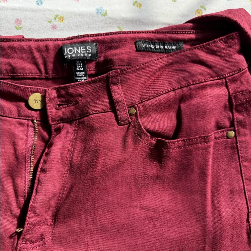 Jones New York Deep Red Jeans